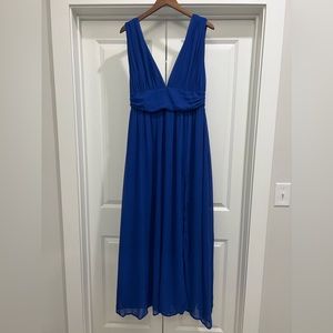 Lulus- Royal Blue Slit Dress Size XL